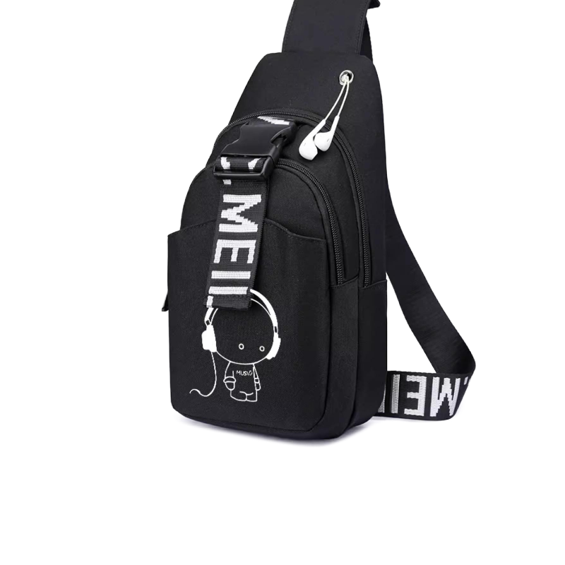 Chest bag with USB change color at night