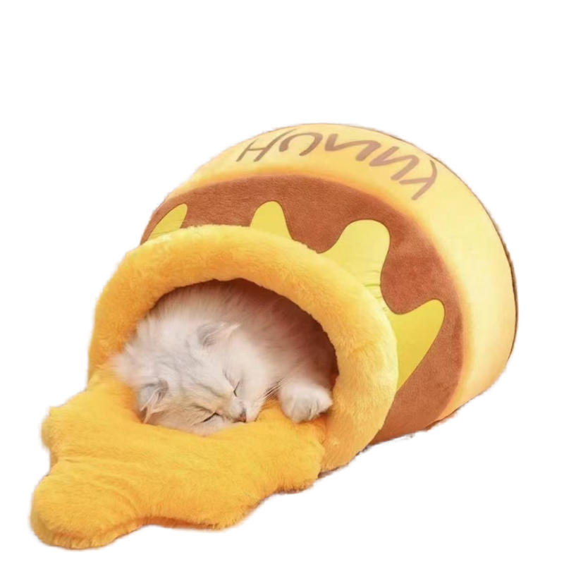 Honey pot-shaped cat bed